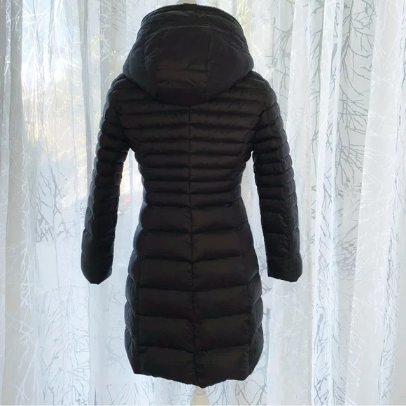 PAJAR CANADA cece black faux fur lined hood zip up long down feather jacket - Picture 7 of 13